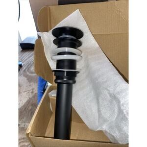 KES Bathroom Sink Drain with Overflow, Matte Black Pop Up Drain 2 Pack